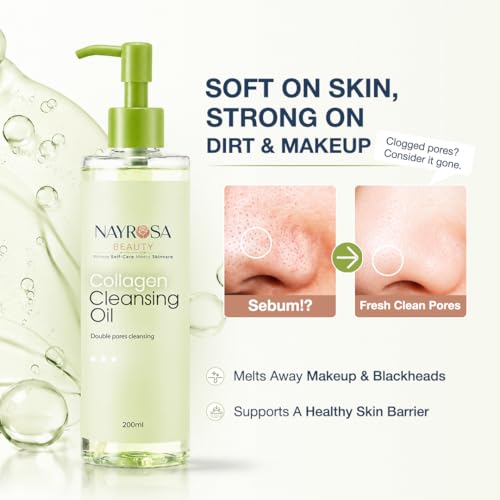 NAYROSA Collagen Cleansing Oil - Deep Pore Makeup Remover, 200ml
