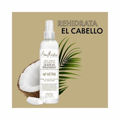 SheaMoisture 100% Virgin Coconut Oil Leave-In Conditioner, 8 oz (Pack of 2)