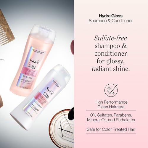 Suave Hydra Gloss Sulfate-Free Shampoo & Conditioner Set, 12.6 Oz