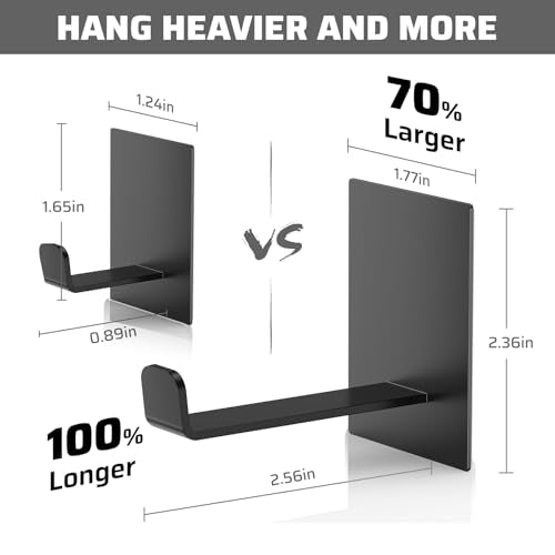 Heavy-Duty Adhesive Hooks - 4 Pack Waterproof Stainless Steel