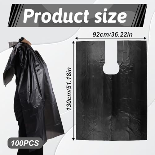 100 Pcs Disposable Hair Cutting Capes - 36" x 51" Waterproof Salon Cape