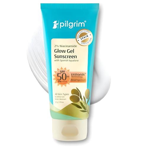 Pilgrim SPF 50+ Niacinamide Gel Sunscreen for Face, 1.76 oz – Non-Greasy, Quick-Absorbing