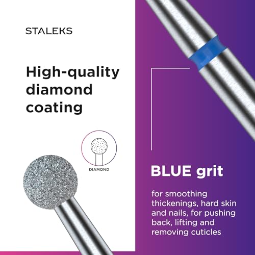 Staleks PRO Diamond Nail Drill Bit - 4mm Ball, Medium Grit 120