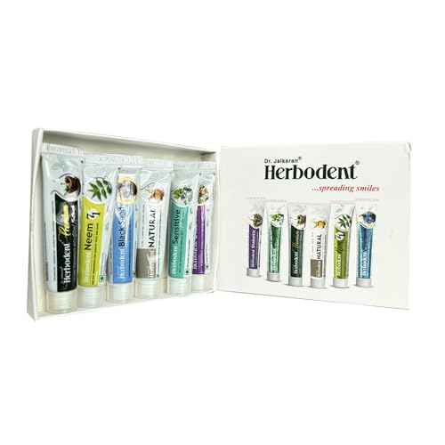 Herbodent Travel Toothpaste Pack - 6 Mini 15g Herbal Tubes