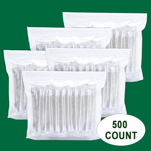 HQSLsund 500 Pack White Individually Wrapped Cotton Swabs Double-Pointed Tips