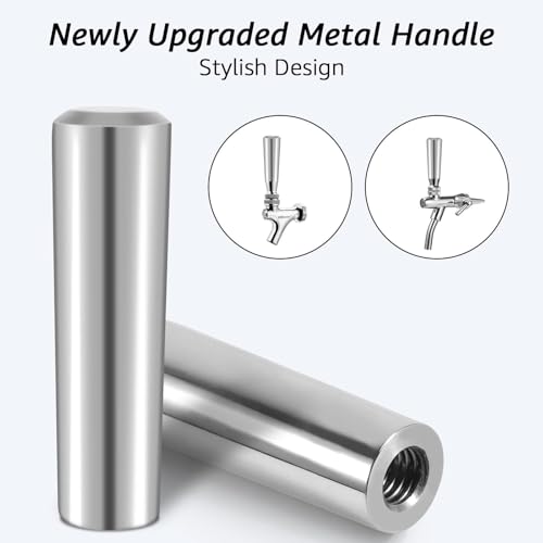 Stainless Steel Beer Tap Handle - Upgraded 3/8” Thread Kegerator Accessory