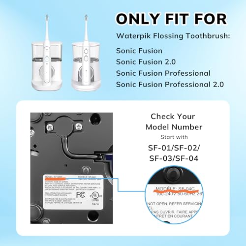 3-Pack Replacement Toothbrush Heads for Waterpik Sonic Fusion - Black