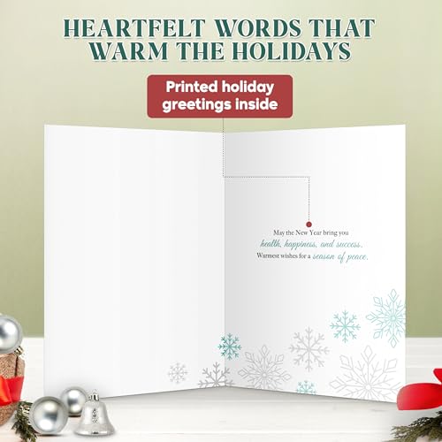 16 Pack Foil & Glitter Holiday Greeting Cards with Envelopes