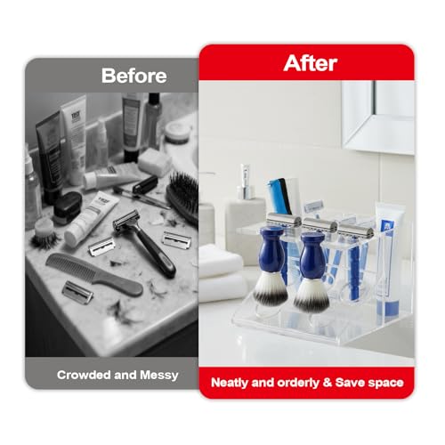 Shaving Brush and Razor Stand - Scratch-Resistant Holder for Men