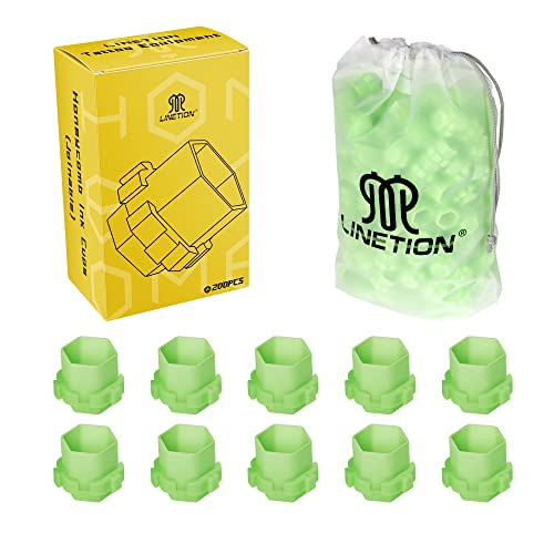 Linetion Honeycomb Tattoo Ink Caps - 200pcs Spliceable Anti-Rollover Cups