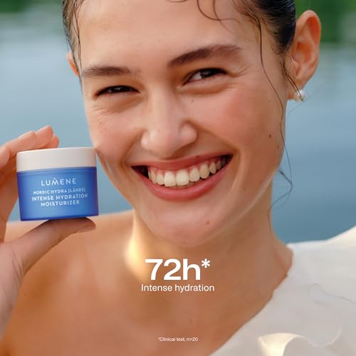 Lumene Nordic Hydra Intense Hydration Moisturizer - 1.7 Fl Oz | Lightweight Face Cream with Triple Hyaluronic Acid for All Skin Types
