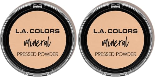 L.A. COLORS Mineral Pressed Powder - Fair, Talc-Free, 2 Pack