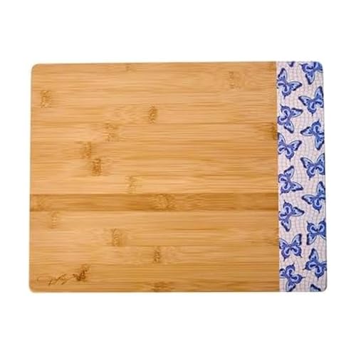 Dolly Parton Bamboo Cutting Board - Blue Butterfly Print, 11x14