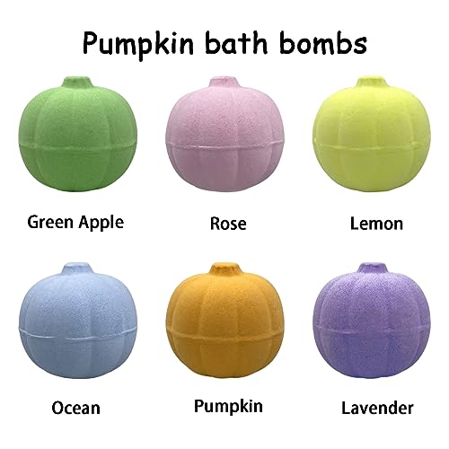 JoFAN Halloween Pumpkin Bath Bombs 6 Pack with Squishy Toys
