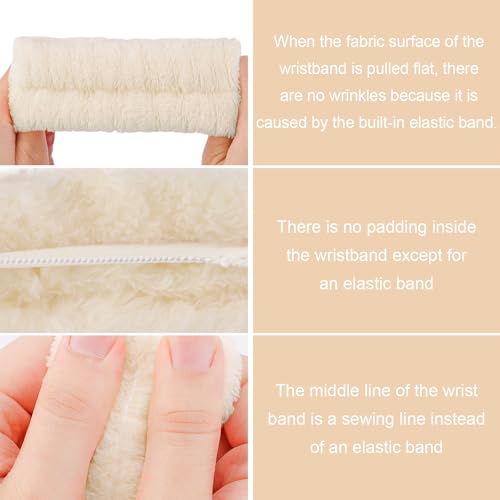 SuPoo 6pcs Khaki Spa Headband & Wristband Set - Soft Microfiber Face & Makeup Headbands