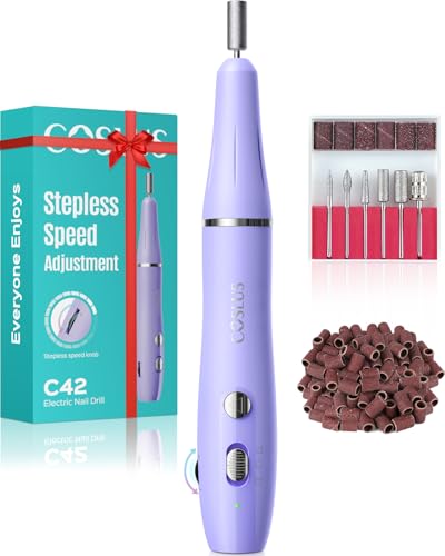 COSLUS C42 Purple Cordless Nail Drill with Stepless Speed Control