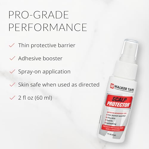 Walker Tape Scalp Protector Spray 2 oz - Skin-Safe Adhesive Booster for Wigs & Extensions