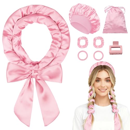 70" Heatless Hair Curlers Set for Long Hair - Pink1