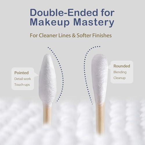 Organic Cotton Swabs - Double-Tipped Bamboo Buds, 500 Count