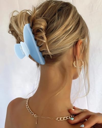 MAORULU Blue Large Acetate Claw Clip for Women - 4.3'' Strong Hold Hair Accessory