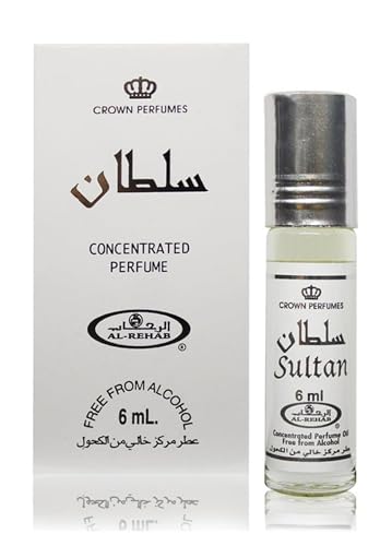 Al-Rehab Sultan Concentrated Perfume Oil 0.2 Fl Oz (6ml) for Men & Women, Long Lasting Woody Spicy Fragrance