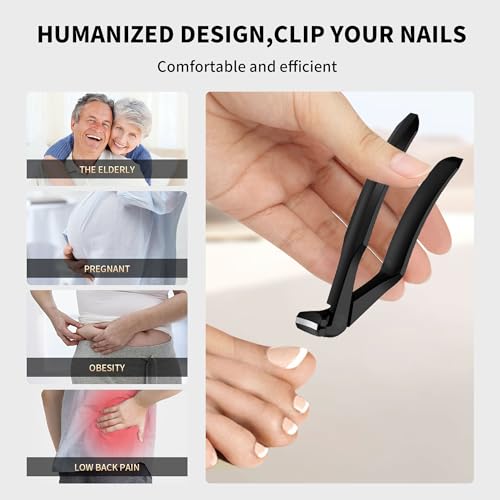 Long Handle Toenail Clippers for Thick Nails - Elderly & Seniors Foot Care