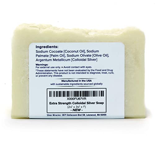 Silver Miracles Extra Strength Colloidal Silver Bar Soap - 2 Pack