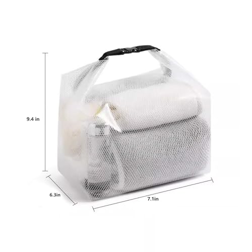 Portable Cosmetic Storage Bag with Dry Wet Separation - White