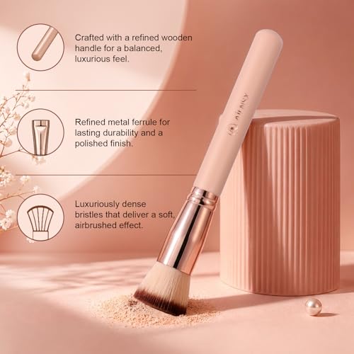 Flat Top Kabuki Foundation Brush - Soft Makeup Brush for Liquid, Cream & Powder