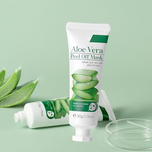 Aloe Vera Gel Peel Off Mask - Hydrating Face Mask for All Skin Types, 1.76 Oz
