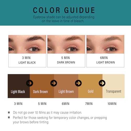 Eyebrow Bleach, Eyebrow Bleaching Kit, Brow Bleach, Brow Lightening, Gentle & Effective Bleaching Result, Eyebrow Lightener, Creates You Softer & Natural Brow Color, 5 Applications