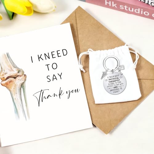 Physical Therapist Appreciation Gift Set with Card & Keychain