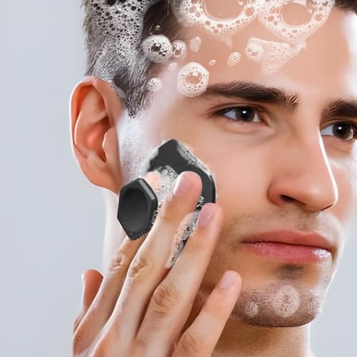 3 Pack Silicone Face and Beard Scrubber for Men - Deep Cleansing