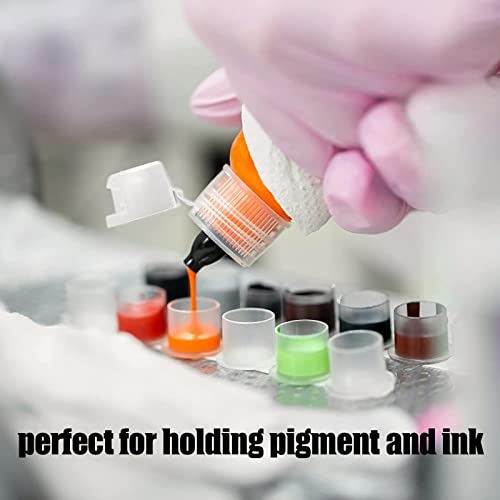Yangna 300pcs Tattoo Ink Cups Set Mixed Sizes #11/#14/#17mm with Sturdy Base for Artists & Beginners