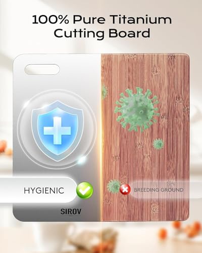 Sirov Titanium Cutting Board - 100% Pure, Non-Toxic, Dishwasher Safe (16" x 10")