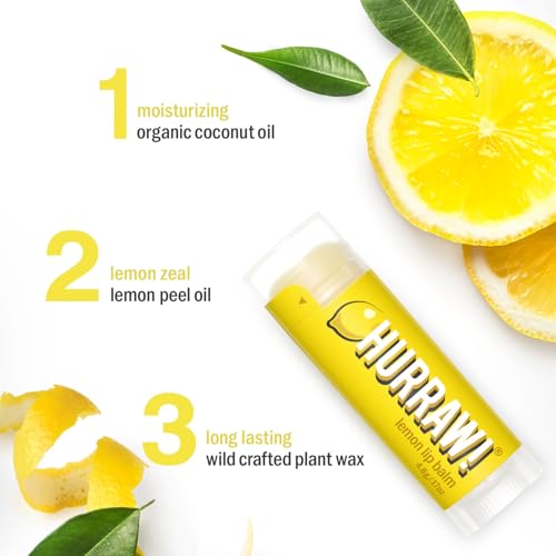 Hurraw! Lemon Lip Balm Set - Organic Vegan Natural Hydrating Lip Care