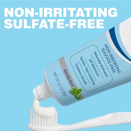 CloSYS Fluoride-Free Travel Toothpaste 3.4 oz Pack of 3 - Gentle Mint, Sensitive Formula