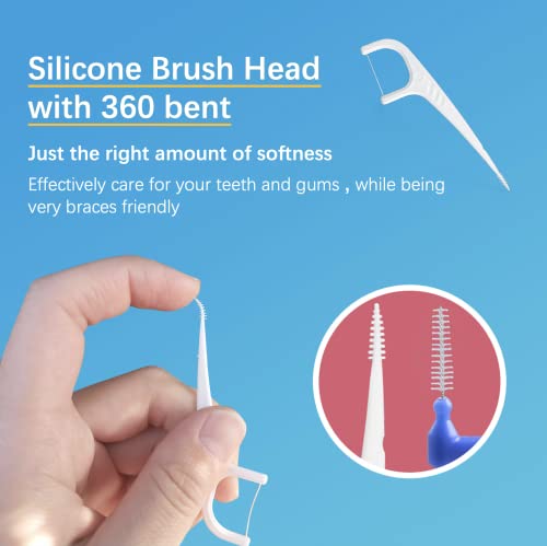 150 Count Gooood-Zhx Dental Floss Picks with Brush for Adults