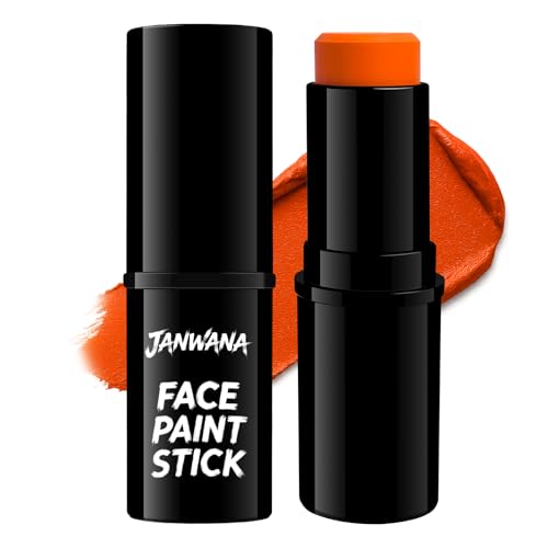 Orange Waterproof Face and Body Paint Stick - Non-Toxic Cream for Halloween & Sports