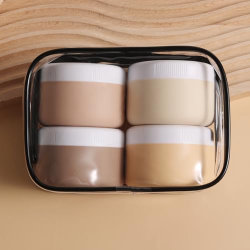 Travel 2oz Silicone Cream Jars — 4 Pack, BPA-Free Leakproof Containers for Toiletries (60 ml pack) Kuangre