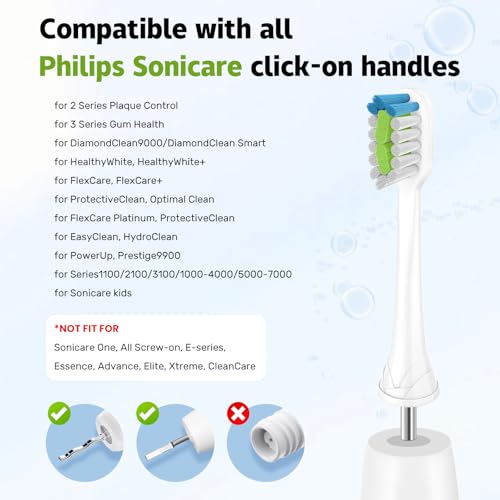 HAPPYMOMO Replacement Brush Heads for Philips Sonicare - 8 Pack