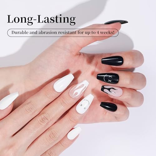 JODSONE Gel Nail Polish Set - 10ml Black & White, 2pcs