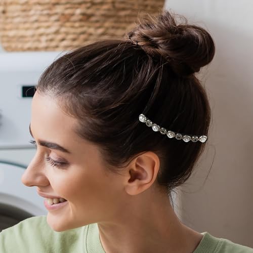 5-Piece Rhinestone Pearl Hair Side Combs - Decorative Updo Hair Accessories