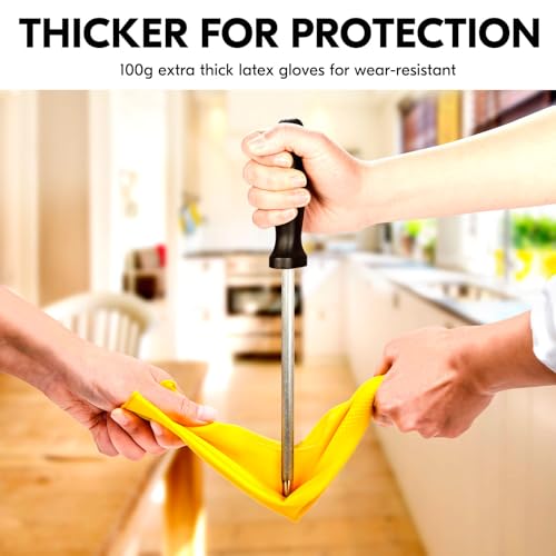 Vgo... Latex Reusable Cleaning Gloves - Extra Thick Long Cuff (L)