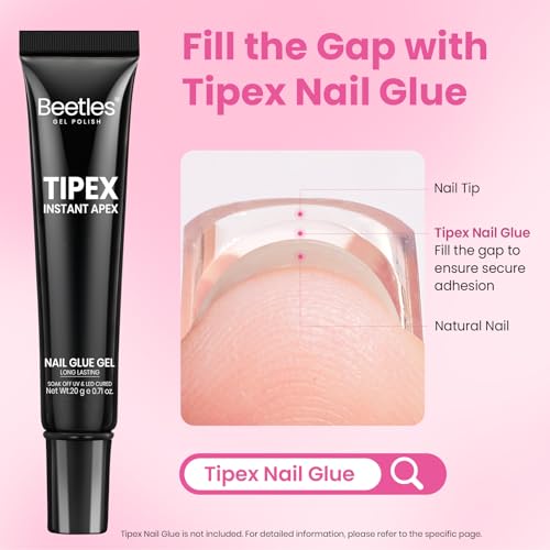 Beetles Tipex Lite Medium Stiletto Nail Tips - 50 Pcs