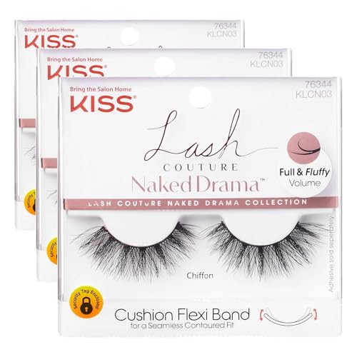 KISS Lash Couture Naked Drama False Eyelashes - Chiffon, 3 Pairs