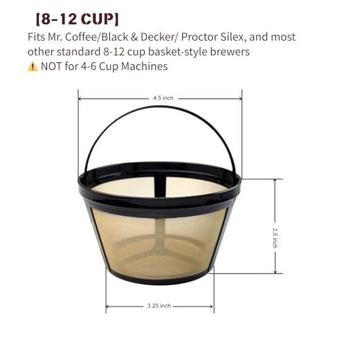 Tronmei 8-12 Cup Reusable Coffee Filter - Stainless Steel Mesh