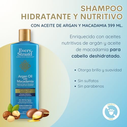 Every Strand Argan Oil Hydrating Shampoo 13.5oz for Dry Damaged Hair