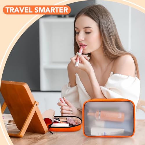 Idcymoul Orange 5-Piece Travel Toiletry Bag Set for Women - Organizer