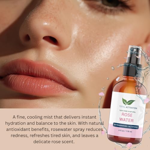 Organic Moroccan Rose Water Spray – 100% Pure Hydrating Facial Toner – 4 oz